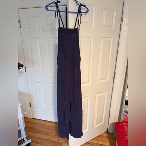 NWT Anthropologie Linen Navy Overalls - Size Medium